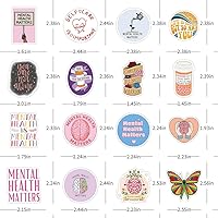 Vista 3 de Calcomanías de concientización sobre la salud mental, 104 calcomanías de vinilo impermeables de salud mental para médicos, enfermeras y niños