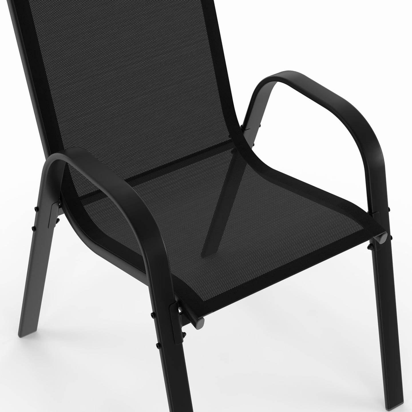 IDMarket - Salon de Jardin Madrid Table 240 CM et 10 chaises empilables Noir