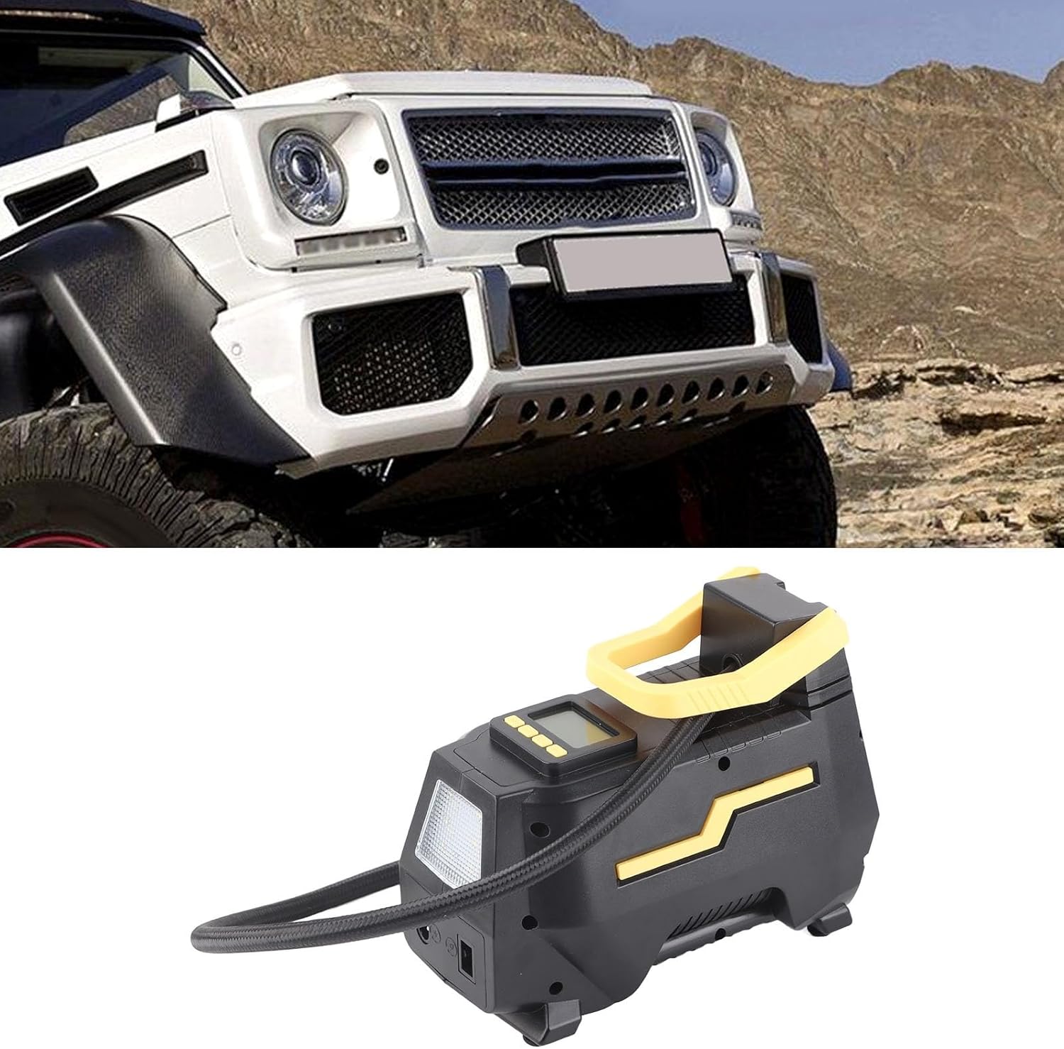 Yosoo Air Compressor Tire Inflator Car Air Pump 12V Double Cylinder Chejia Purpose Auto Tire Pump Auto Air Pump Car Tire Inflator Vehicle Air Pump Car Tire Pump Two Cylinder for Twin