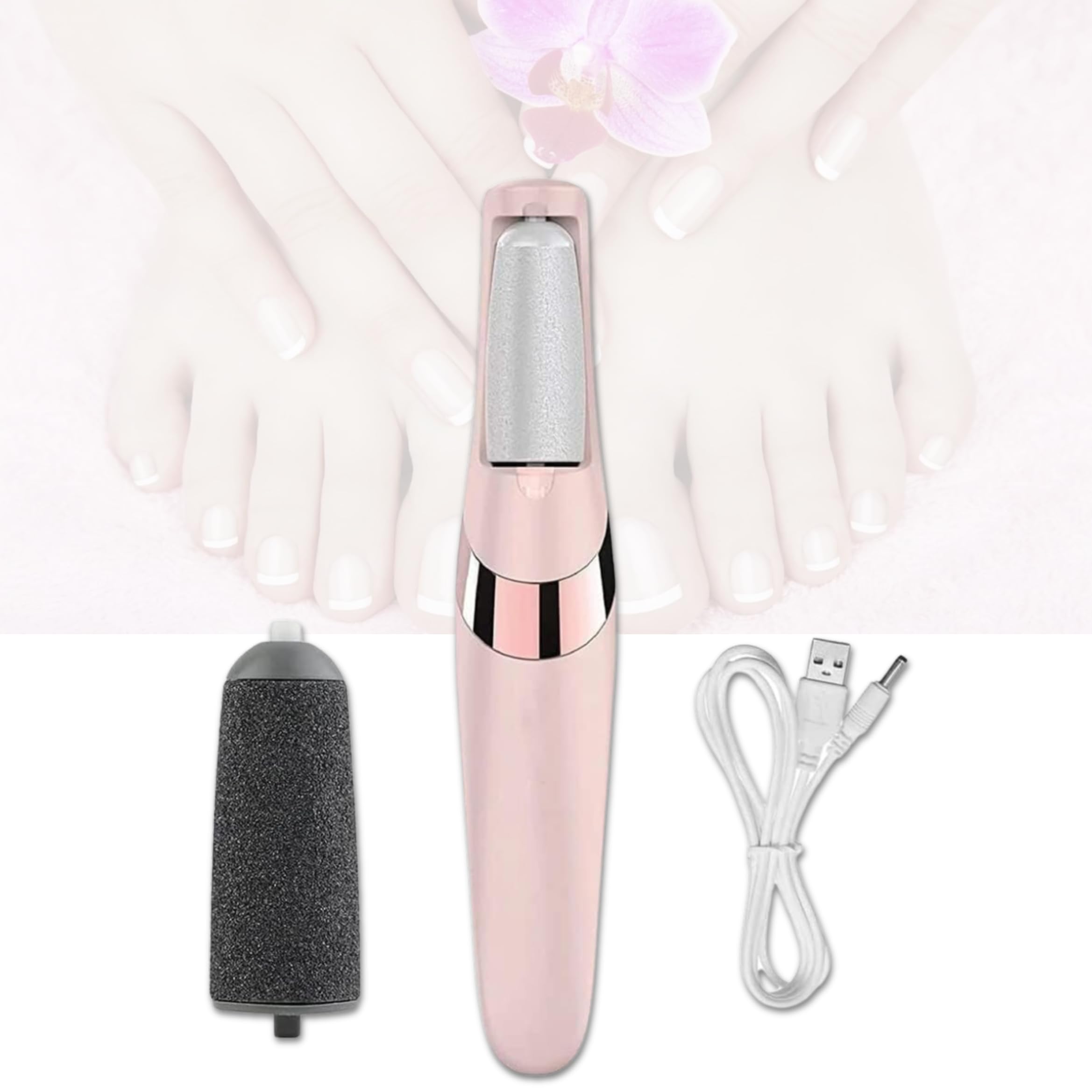 Drumstone (𝟏𝟖 𝗬𝗲𝗮𝗿𝘀 Warranty) Electric Callus Remover for Feet - Rechargeable Pedicure Tool for Hard & Dead Skin Removal - Professional Foot Care Callus Remover Best Gift For Girls or Women-image-25