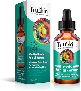 TruSkin Facial Serum with 11 Plant-Derived Vitamins & Minerals for Radiant, Healthy-Looking Skin – Powerful Antioxidants and Nourishing Vitamins for Skin Nutrition, 1 fl oz
