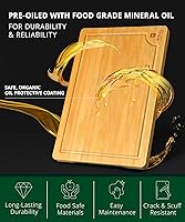 Vista 9 de ROYAL CRAFT WOOD Tablas de Cortar de Madera para Preparación de Comidas y Servir en la Cocina - Tabla de Servir de Madera de Bambú con Ranura