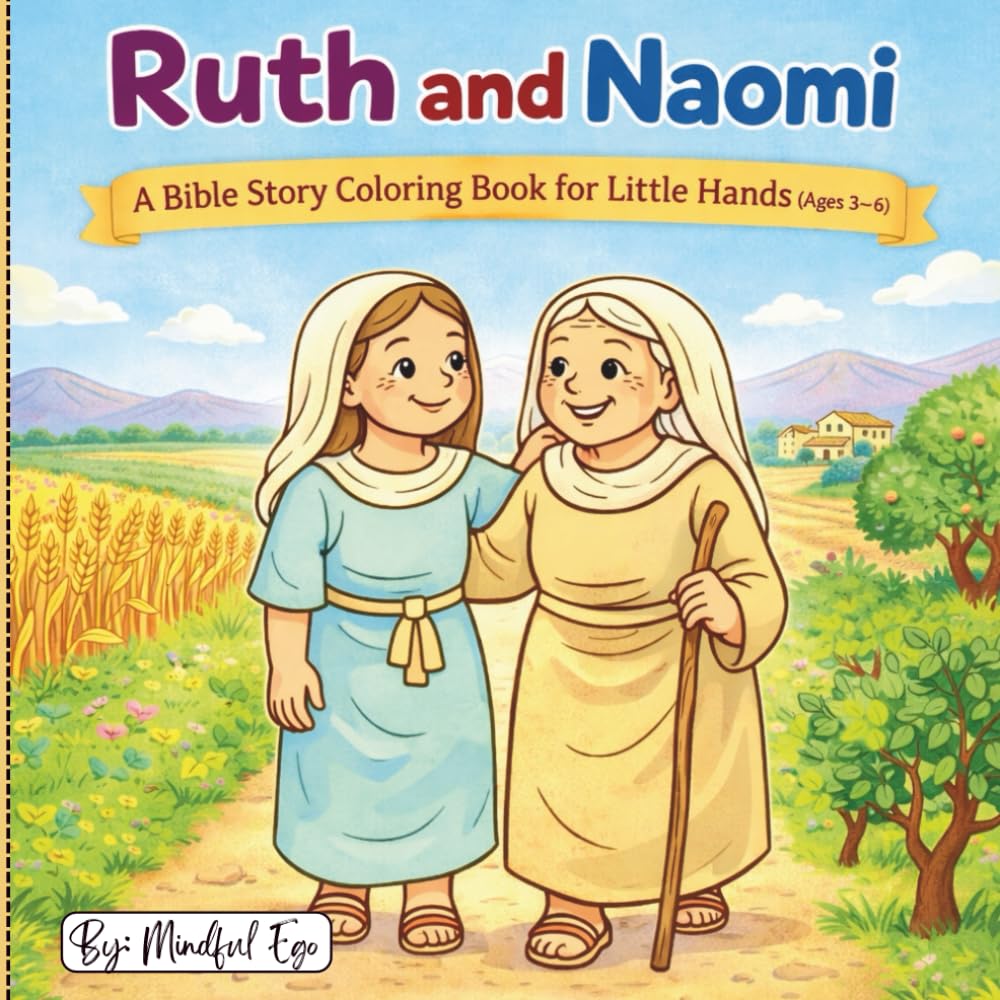 Ruth and Naomi: A Bible Coloring Book for Little Hands (Ages 3–6) with Gentle Lessons on Love, Loyalty, and Faith