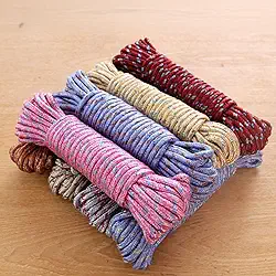 Varal multiuso, corda trançada de nylon de 10 metros, fio de linha de roupa resistente para pendurar e secar, portátil, leve para uso interno e externo LCC506-01
