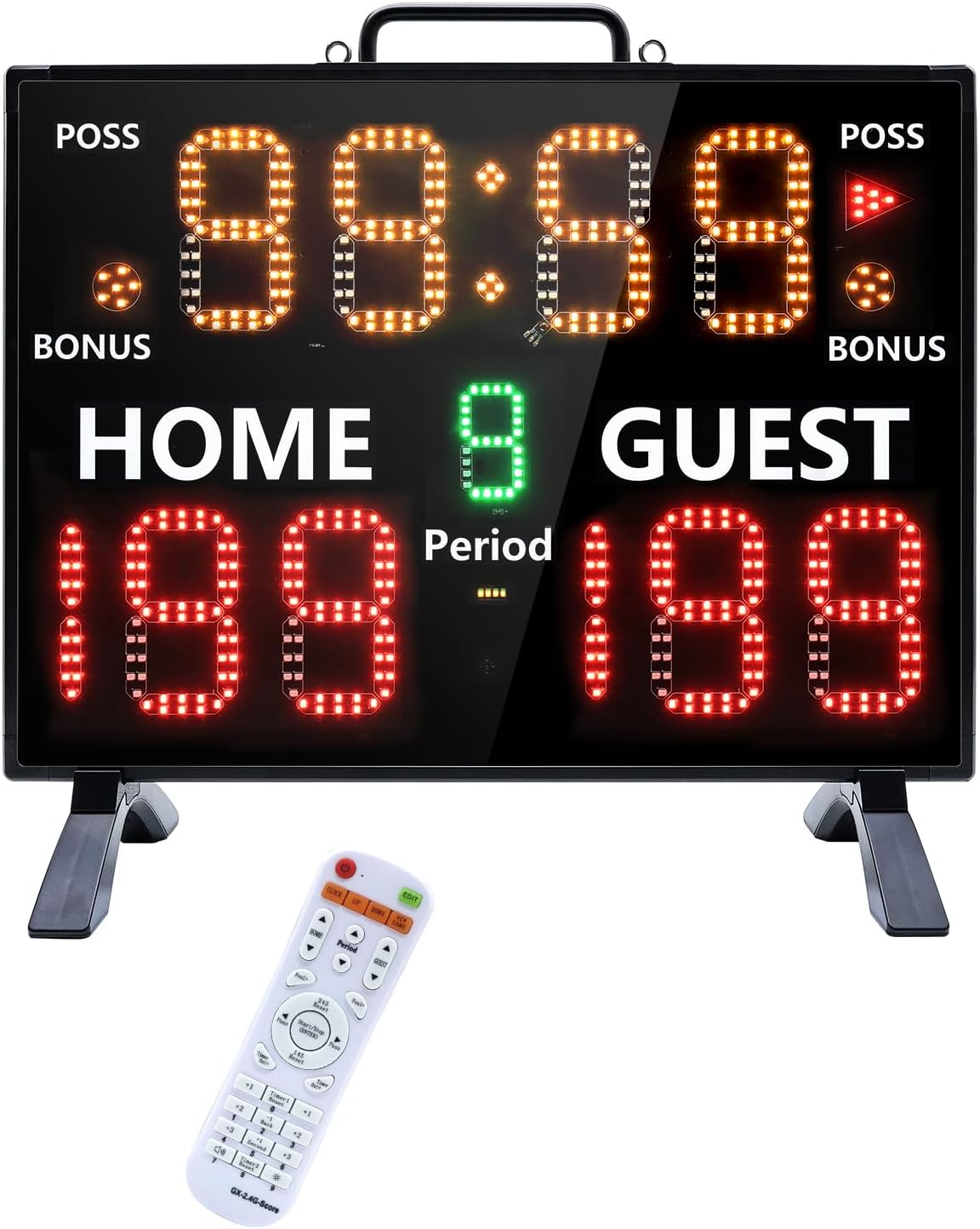Electronic Basketball Scoreboard with Buzzer, Digital Scoreboard with Remote,Portable Score Keeper Battery Powered Score Board for Sports Games