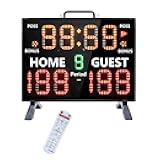 LUCKY TIME Electronic Basketball Scoreboard with Buzzer, Digital Scoreboard with Remote,Portable Score Keeper Battery Powered Score Board for Sports Games