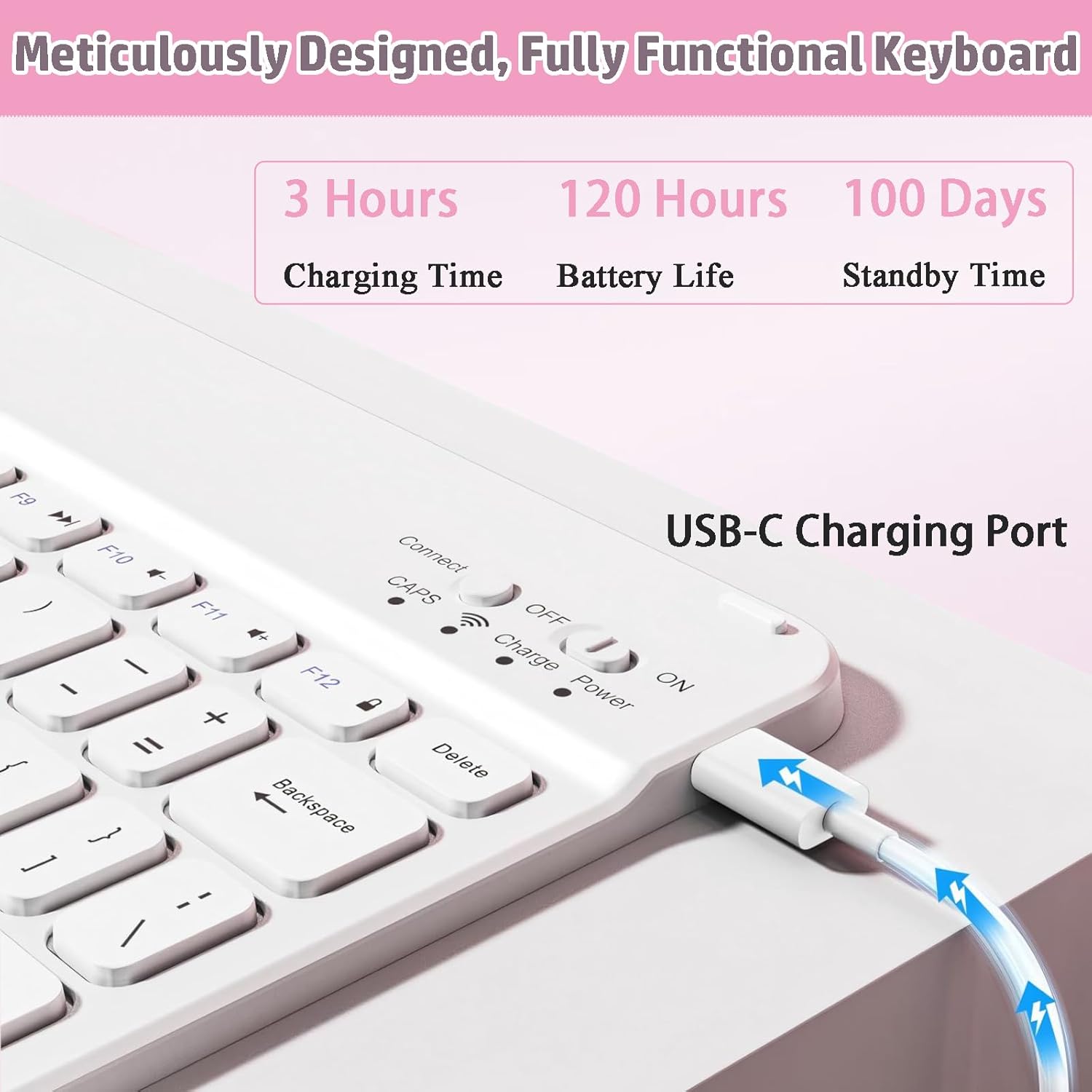 Detachable Keyboard Case with Wireless Mouse for Xiaomi Redmi Pad 2 11 inch 2025, 7 Colors Backlight Magnetic Keyboard Case for Redmi Pad 2 11“ 2025 with Pen Holder, 3 Angles Adjustment, Pink