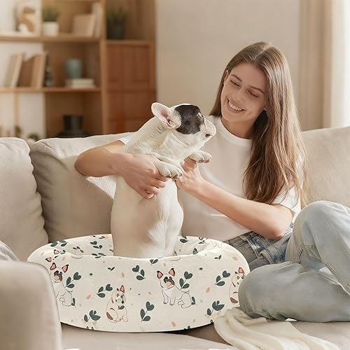 Miniatura 6 de KLL Cute Dog Design Donut Cuddler Pet Cat Beds fluffier Dog Pillow Bed for Small Size Pets Sleeping Camas para mascotas Grandes