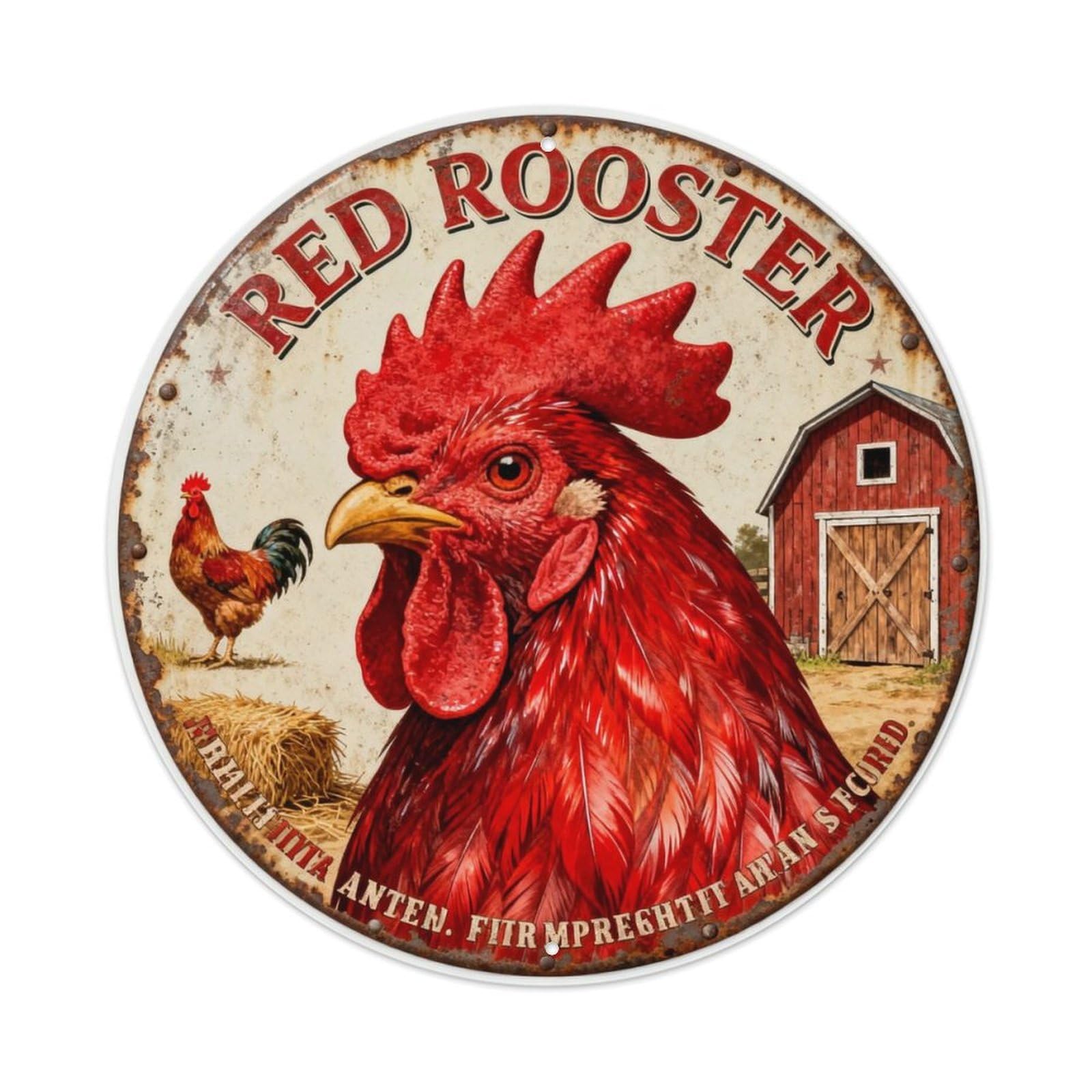 RED ROOSTER Metal Tin Sign Plaque