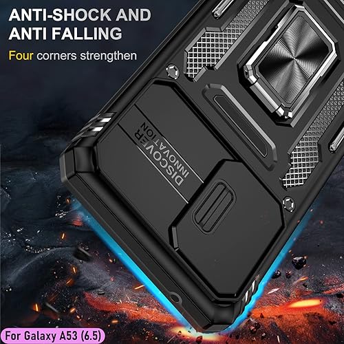 Miniatura 7 de LMDAMZ Funda resistente para Samsung Galaxy A53 (5G), protector de parachoques de goma de doble capa de grado militar con protector de cámara