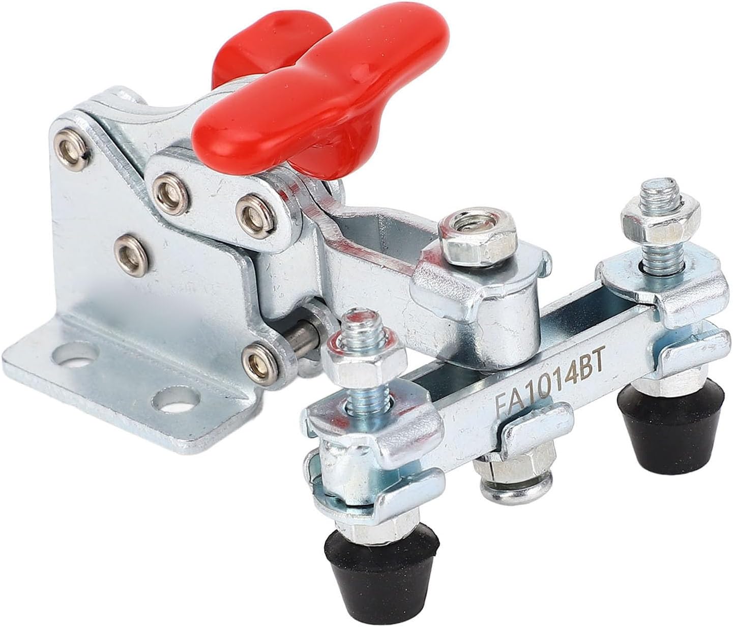 Self Locking Quick Clamp, Adjustable Opening Double Head Anti Vibration Toggle Clamp with 68kg Holding Capacity, for Woodworking Equipment Installation Mechanical Operating