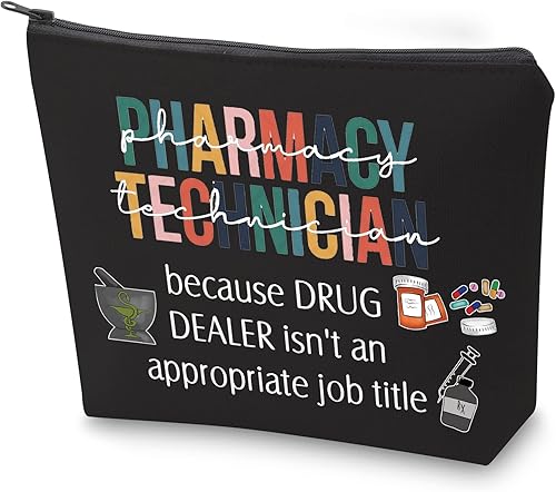 ZJXHPO Pharmacy Tech - Kit de supervivencia RX Neceser de aseo para técnicos de farmacia con cremallera regalo de agradecimiento técnico de farmacia