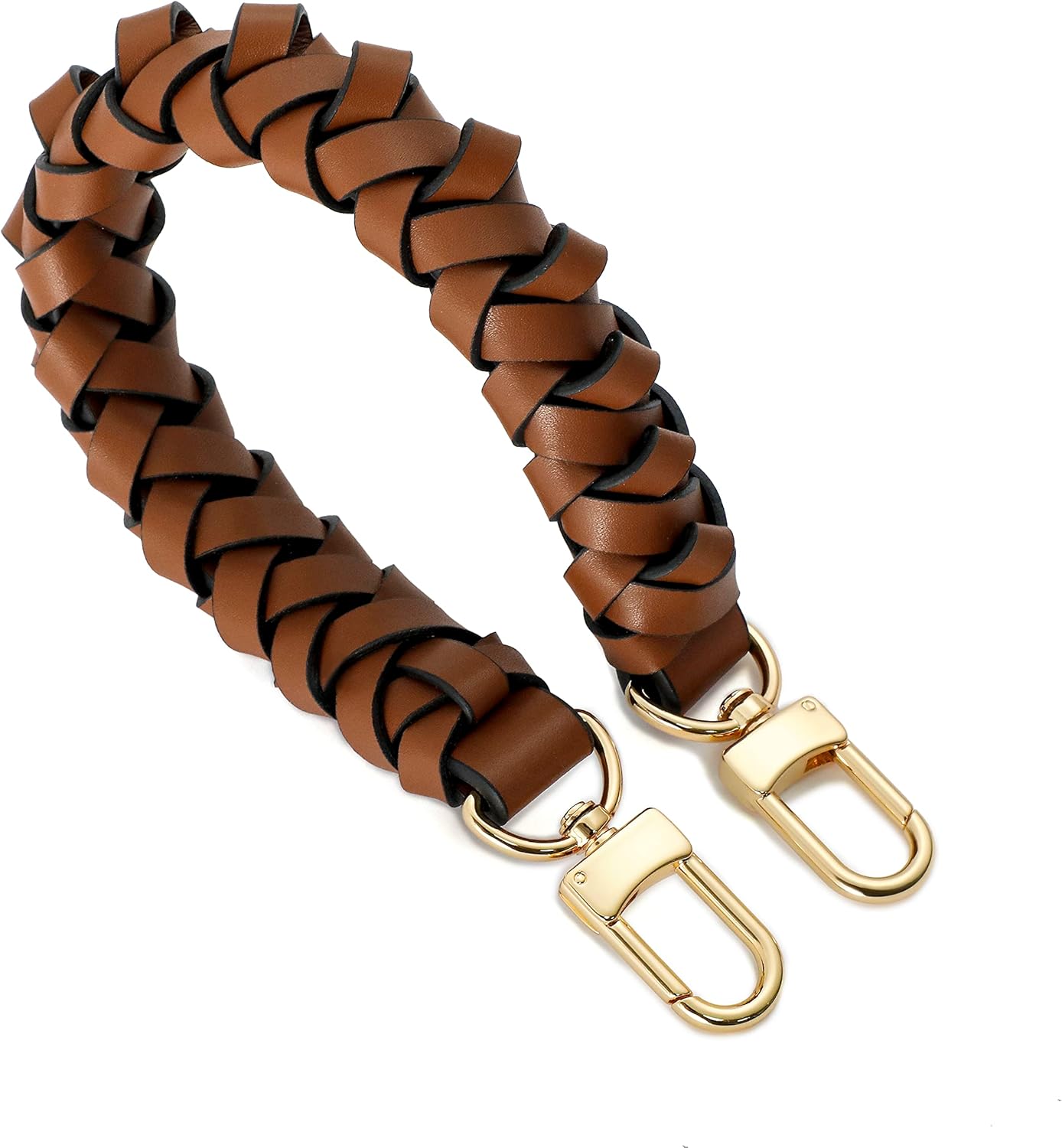 GOXTECH 12 Inches Genuine Leather Top Braided Handle Suitable for Hobo Bucket Bags Pochette Bag