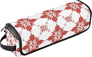 miaozhen Hair Tools Travel Bag and Heat Resistant Mat with Zipper Hair Tools Organizer Storage Bag for Hot Tools Curling Iron Flat Irons Hair Volumizer Styler,India Maltese Cross Pattern Red Travel
