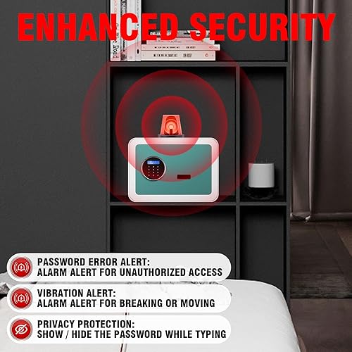 Miniatura 7 de Caja de seguridad impermeable ignífuga de 1.0 Cu para uso doméstico con pantalla LCD, caja de seguridad con teclado digital y cerradura de llave,