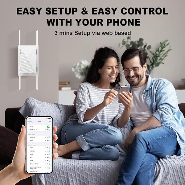 WiFi Extender Signal Booster, WiFi Extender AC1200Mbps Dual Band (5.8GHz/2.4GHz), WiFi Booster with Ethernet Port for Home Covers up to 10000 Sq. ft, Compatible with More Devices (White) - 5