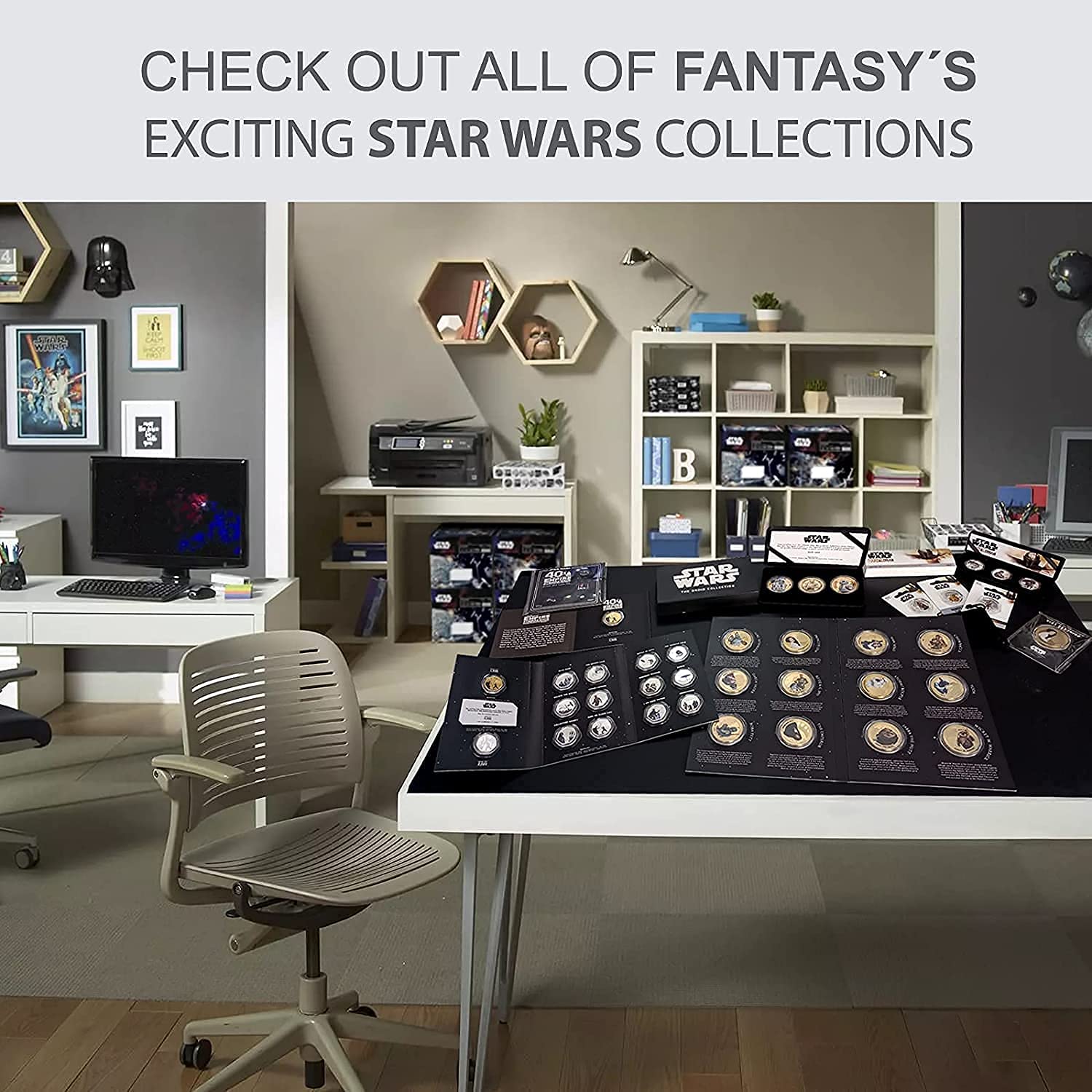 FANTASY CLUB 12 offizielle Star-Wars-Episoden IV-VI der Original-Trilogie – 44 mm jeder Wird in einem wunderschönen Sammelalbum präsentiert. Limitierte Auflage