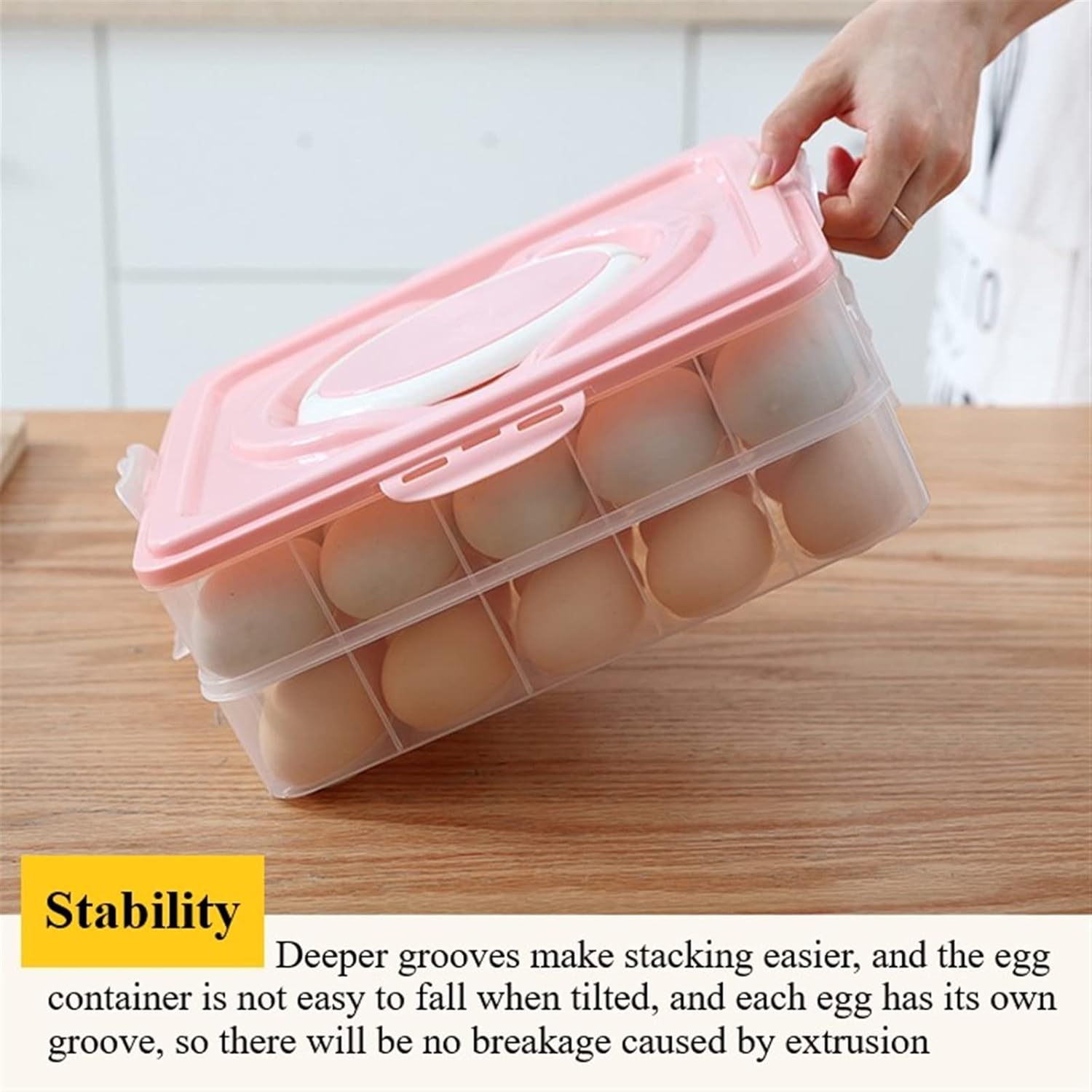Egg Container for Refrigerator, Egg Holder for Refrigerator, 20 Grids Each Layer Egg Storage, Multi-Layer Chicken or Duck's Egg Organizer for Refrigerator (Color : Blue, Size : 3 Lay