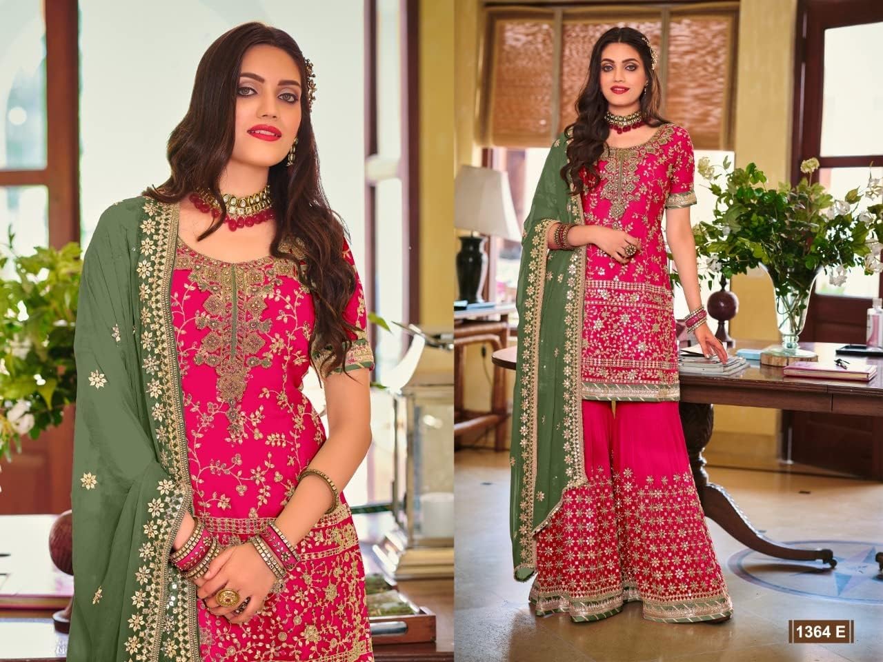 Pakistani Designer Shalwar Kameez Suits Indian Women's Wear Heavy Sharara Palazzo Dress