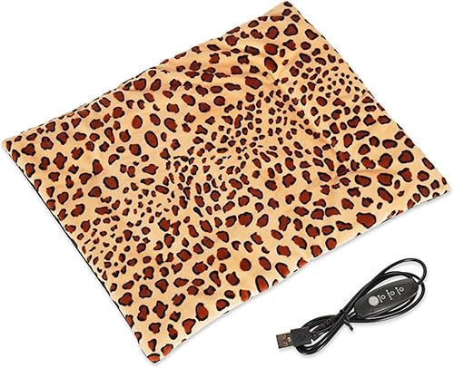 Yuehuam Almohadilla térmica para mascotas, almohadilla térmica eléctrica para animales pequeños con alimentación USB de 3 temperaturas, conejillo de