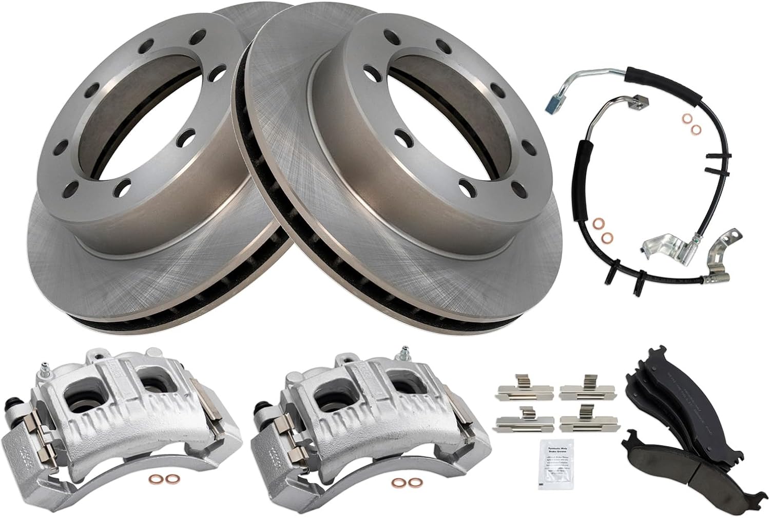TRQ Front Brake Pad & Rotor Kit for 1997 Ford F-250