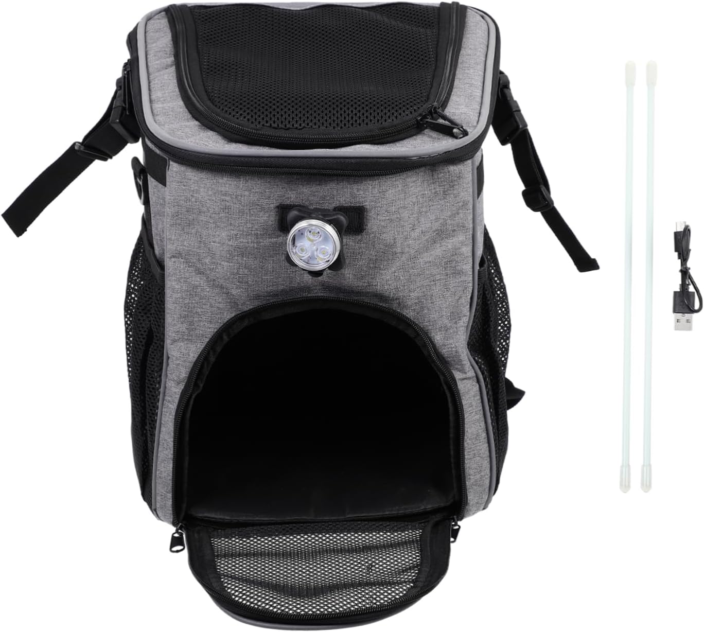 POPETPOP Multi-Functional PET Bike Carrier Bag for Outdoor Use Detachable Storage Backpack for Dogs Grey PET Container for Cycling and Travel