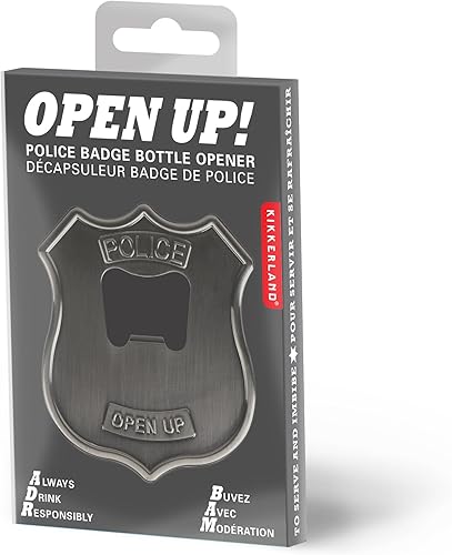 Miniatura 2 de KikkerlandAbrebotellas, diseño luchador, Identificación de policía, Plateado