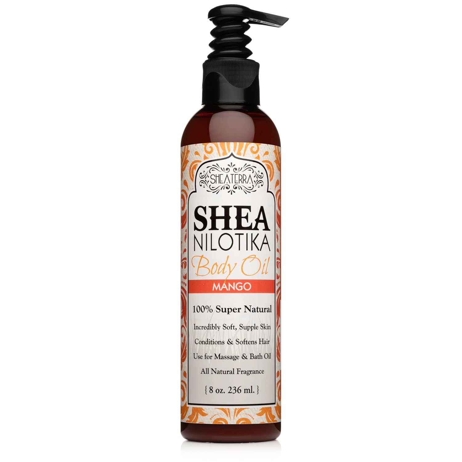 Shea Terra Organics Shea Nilotik Oil – Marrakesh Menthe Vanilla – Natural Daily Body & Hair Oil High in Pro Vitamin A, Vitamin E, & Anti-Aging Properties to Moisturize, Soften & Repair – 8oz