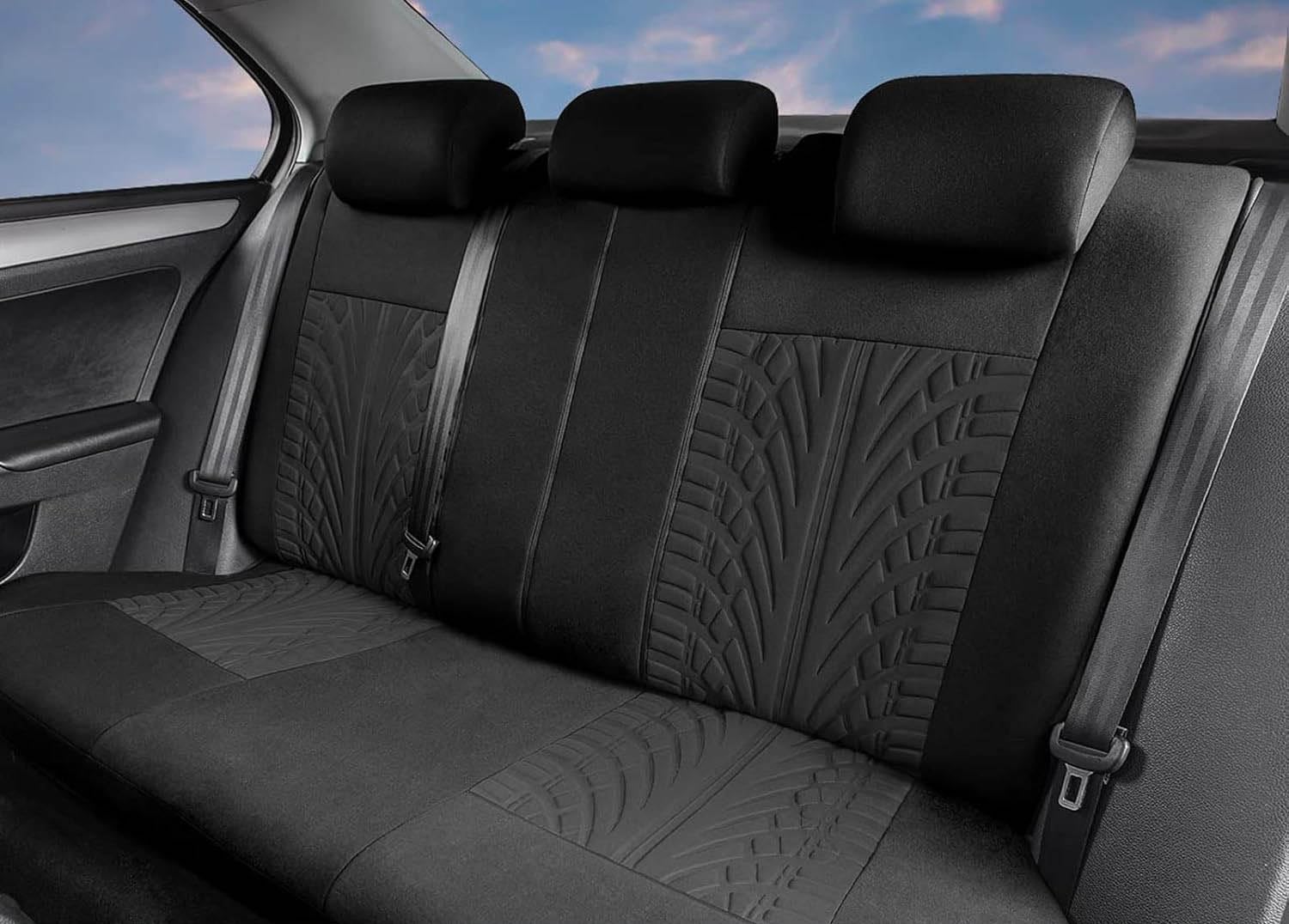 Autostoelhoezen voor Toyota Aygo 5Door 2005-2024, Autostoelhoezen ademend antislip stoelhoes beschermhoes voorstoelen achterbank beschermhoezen interieur,E Black