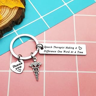 Speech Pathologist Keychain Speech Therapy Appreciation Gifts for Women Men SLP Gift Thank You Present for Therapy Friend Christmas Birthday Presents for Friend Daughter