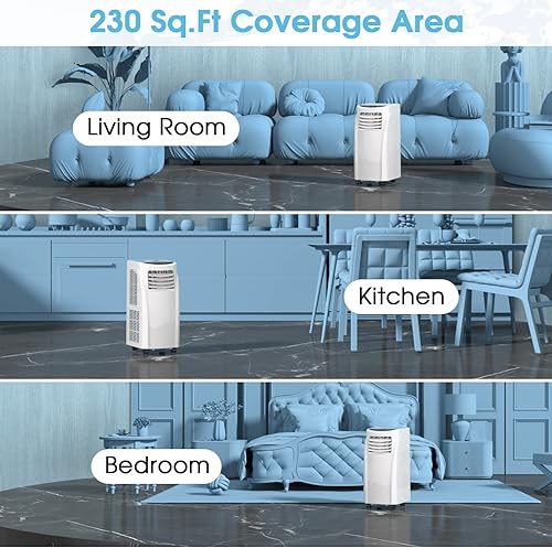 Miniatura 5 de Aire acondicionado portátil COSTWAY con función de deshumidificador a control remoto para colgar en la ventana.