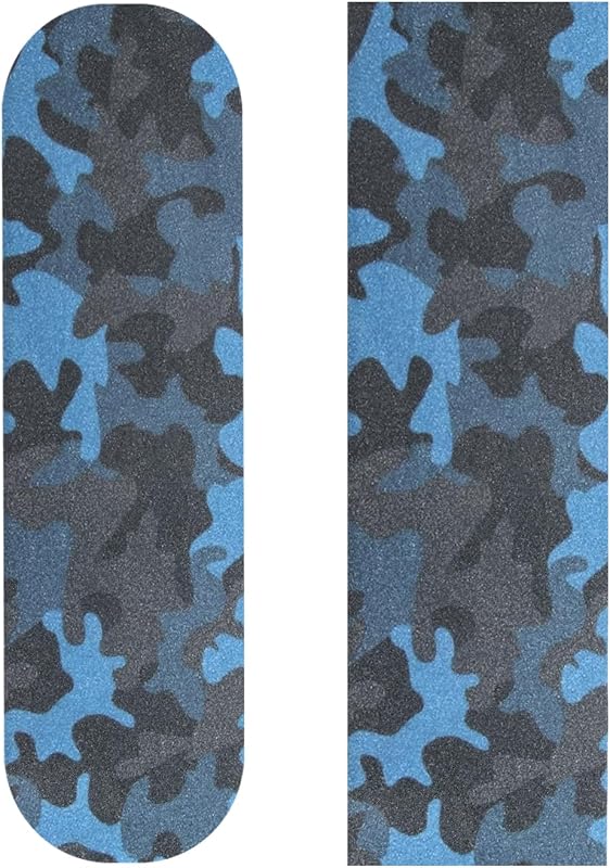 9" x 33" Blue Camo Skateboard Grip Tape 2 Pack (23x84cm) | Bubble Free, Waterproof, Griptape for Scooter Longboard Rollerboard, Non Slip Sandpaper for Stairs Pedal Wheelchair Steps