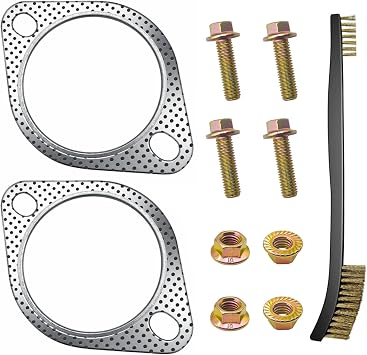 Strongthium 2 Pcs 3" Exhaust Gasket 2 Bolt | for 3 Inch Muffler Flange Manifold 120-07610-0002