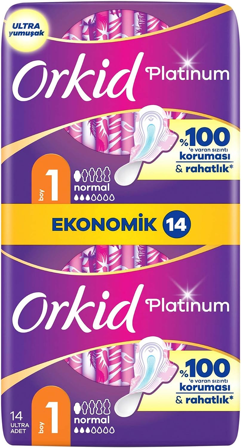 Orkid Platinum Hijyenik Ped Normal (Boy 1) Ekonomik Paket 14 Adet Ped