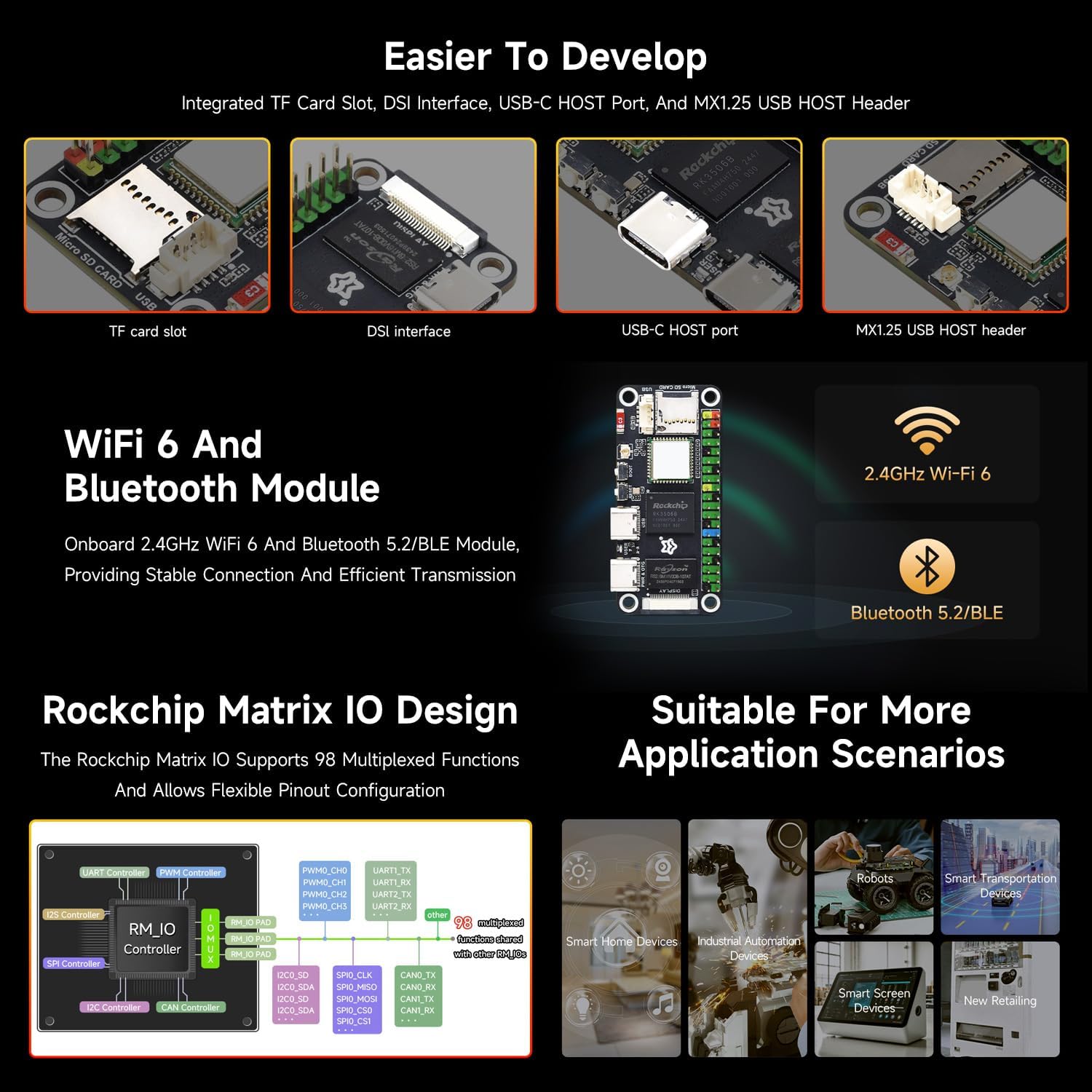 Waveshare Luckfox Lyra Zero W Micro Linux Development Board Based On RK3506B Chip, Integrated with Triple-core Arm Cortex-A7 and Arm Cortex-M0 Processors