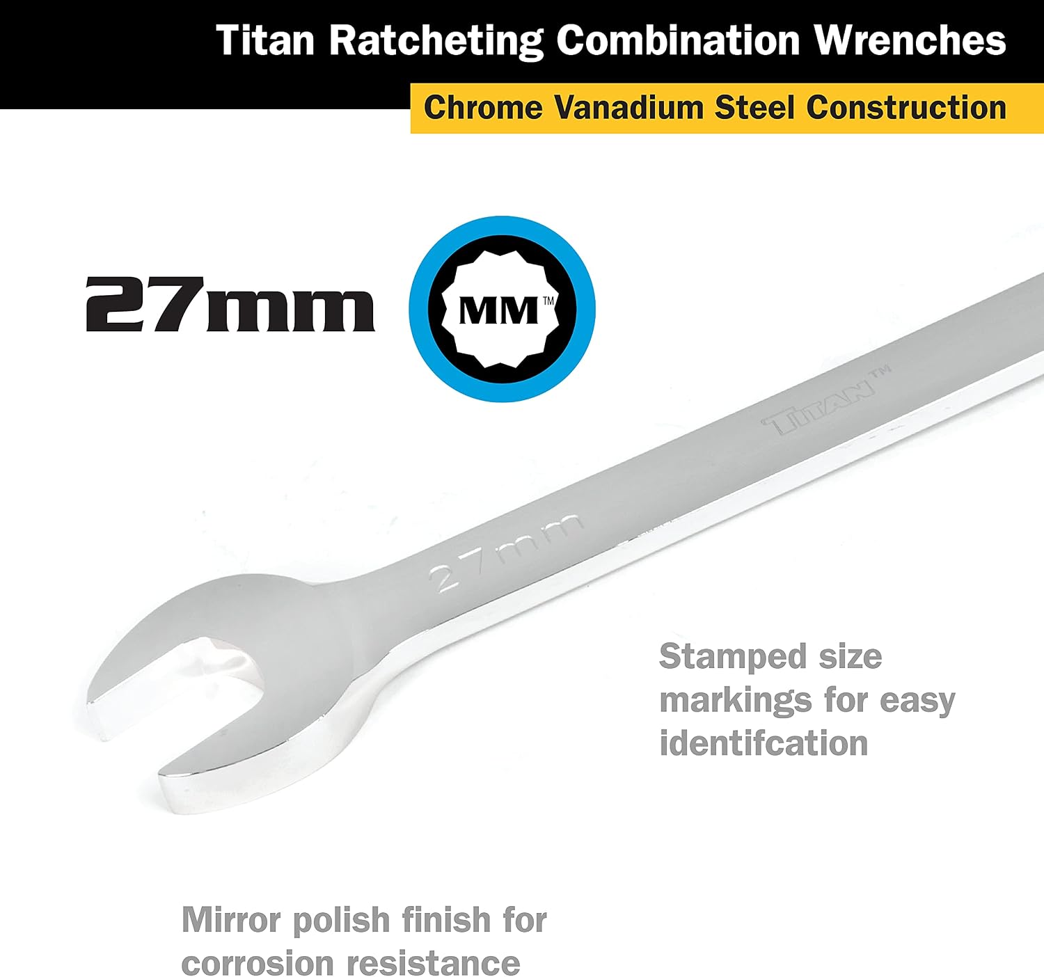 Titan 12526 27 mm Ratcheting Wrench