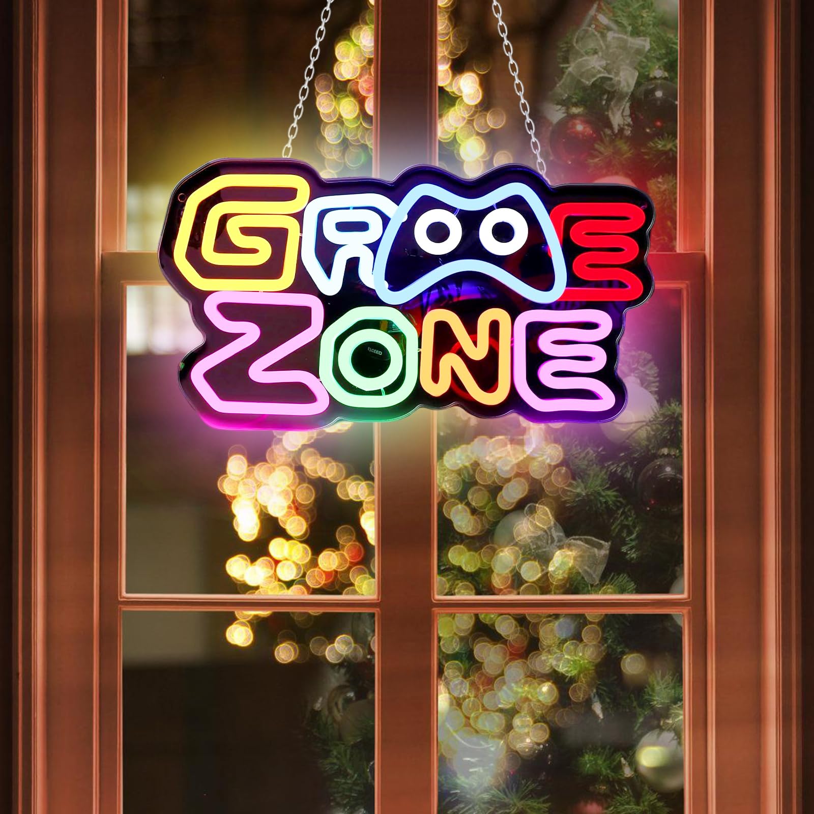 BAIFULAI Gaming Zone Insegna al Neon, LED Gaming al Neon Colorato, Luce al Neon USB Letter Game per Decorazione da Parete, Insegna al Neon per Zona Gaming, Grotta dell'Uomo, Regali Insegna LED per