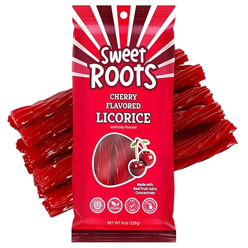 Miniatura 58 de Sweet Roots Huckleberry Regaliz Twists - 1 bolsa (16 onzas) - Palitos de regaliz de tamaño jumbo Hecho con concentrado de jugo de fruta real