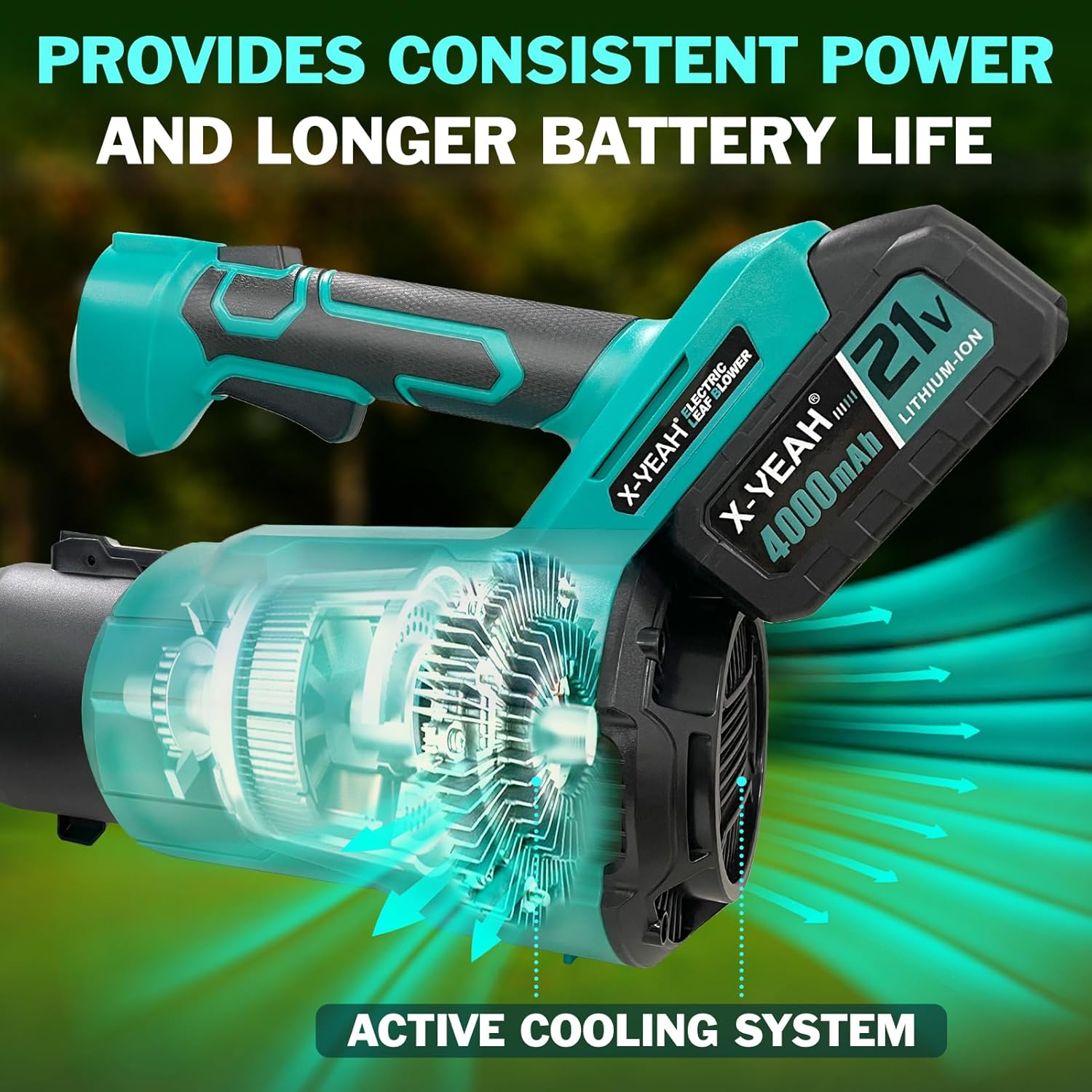 Leaf Blower Cordless- Battery Operated, Lightweight and Portable Compact Leaf Blower with 1 X 4.0 Batteries & Charger for Lawn Care