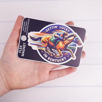 Kentucky Flex Magnet, Punch Out Get Lucky Horse Racing Souvenir, 4.25 x 3 Inches
