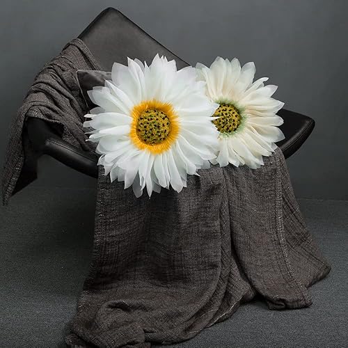 Miniatura 7 de JWH Funda de almohada decorativa con diseño de flores 3D, funda de almohada decorativa con diseño de girasol, cojín redondo hecho a mano, para cama,