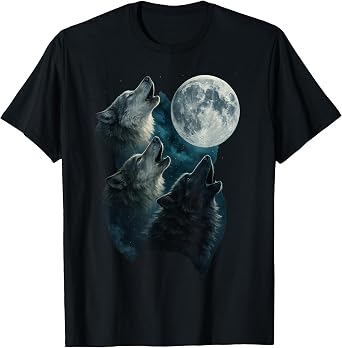 Three Wolves Howling At The Moon 3 Wolf Moon T-Shirt