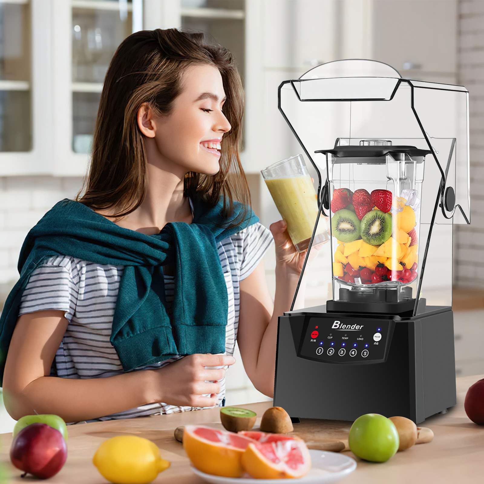 Blender Pro Silenciador 2200W Gran Capacidad,Blender Escudo Silenciador