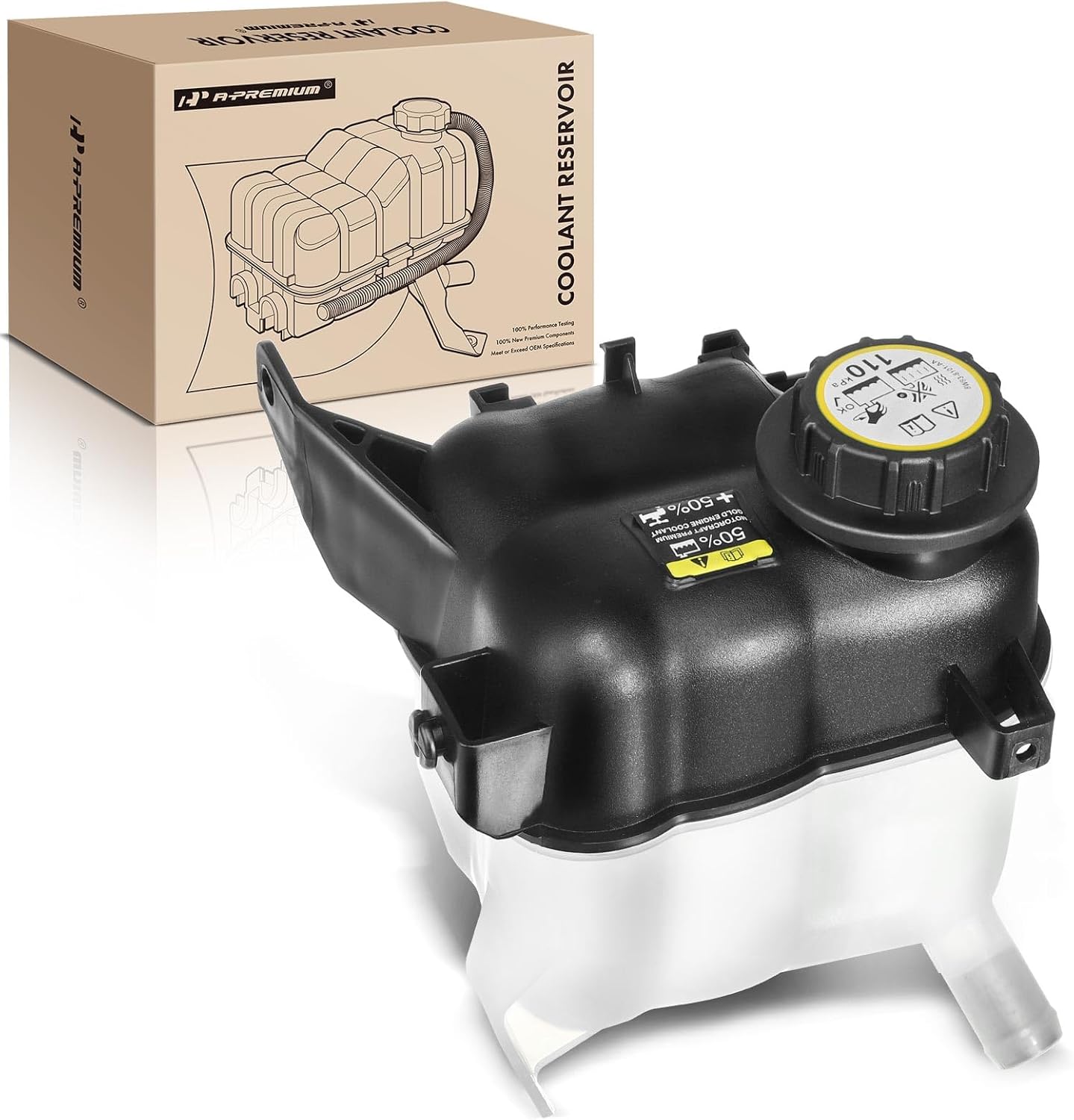 A-Premium Engine Coolant Overflow Recovery Reservoir Tank [with Cap] Compatible with Ford Explorer, Taurus X, Police Interceptor Sedan Utility, Special Service Police Sedan & Lincoln MKS & Mercury