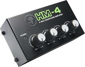 Mackie HM Series, 4-Way Headphone Amplifier Mixer Accessory 1-ch x 4 Headphones (HM-4), Black