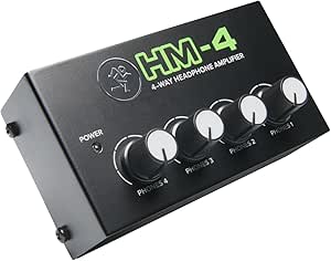 Mackie HM Series, 4-Way Headphone Amplifier Mixer Accessory 1-ch x 4 headphones (HM-4), Black