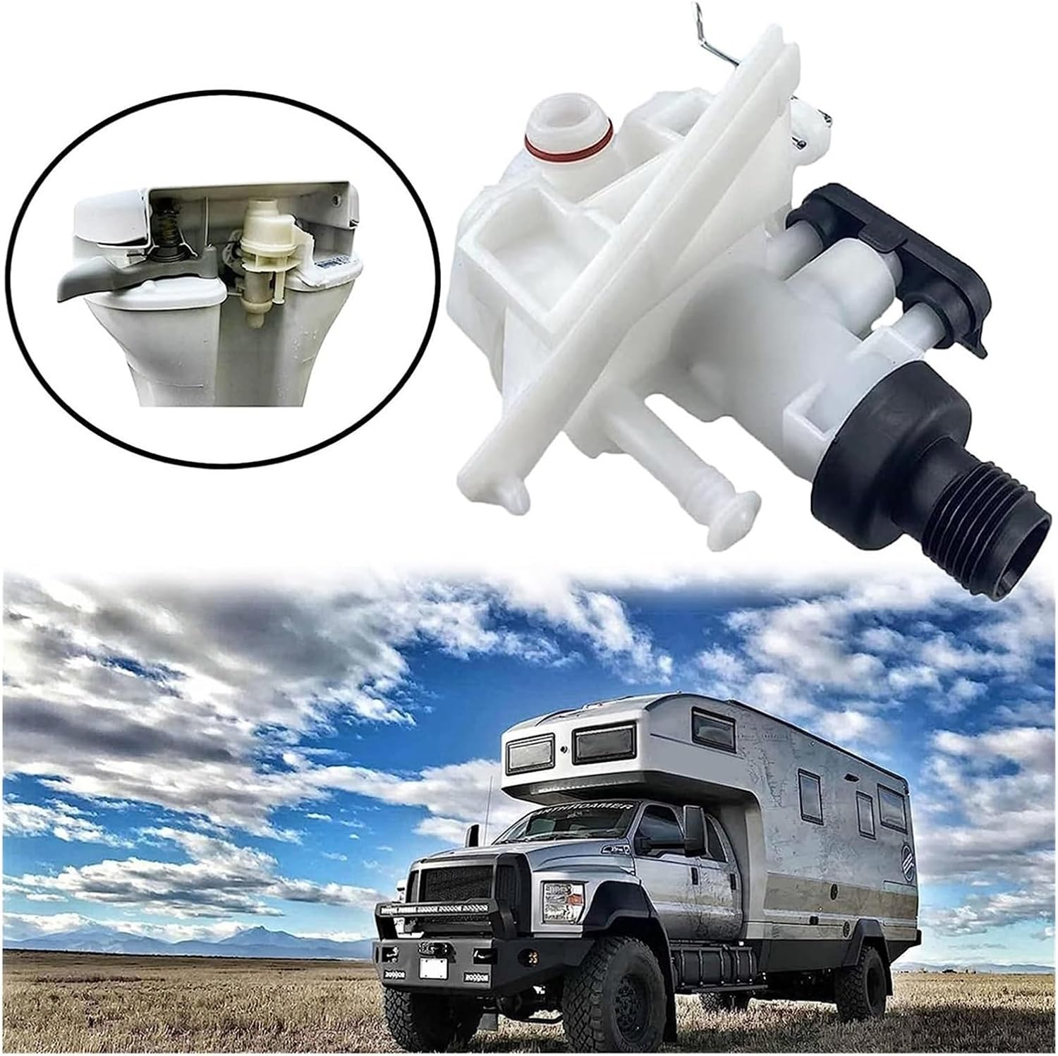 RV Toilet Valve Kit Fit for High and Low Models RV Toilet Design RV Toilet Parts