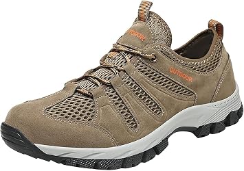 Waterproof Hiking Boots For Men Outdoor Lightweight Trekking Trails Shoes Backpacking Mountaineering Boots Brown, 11.2 inches