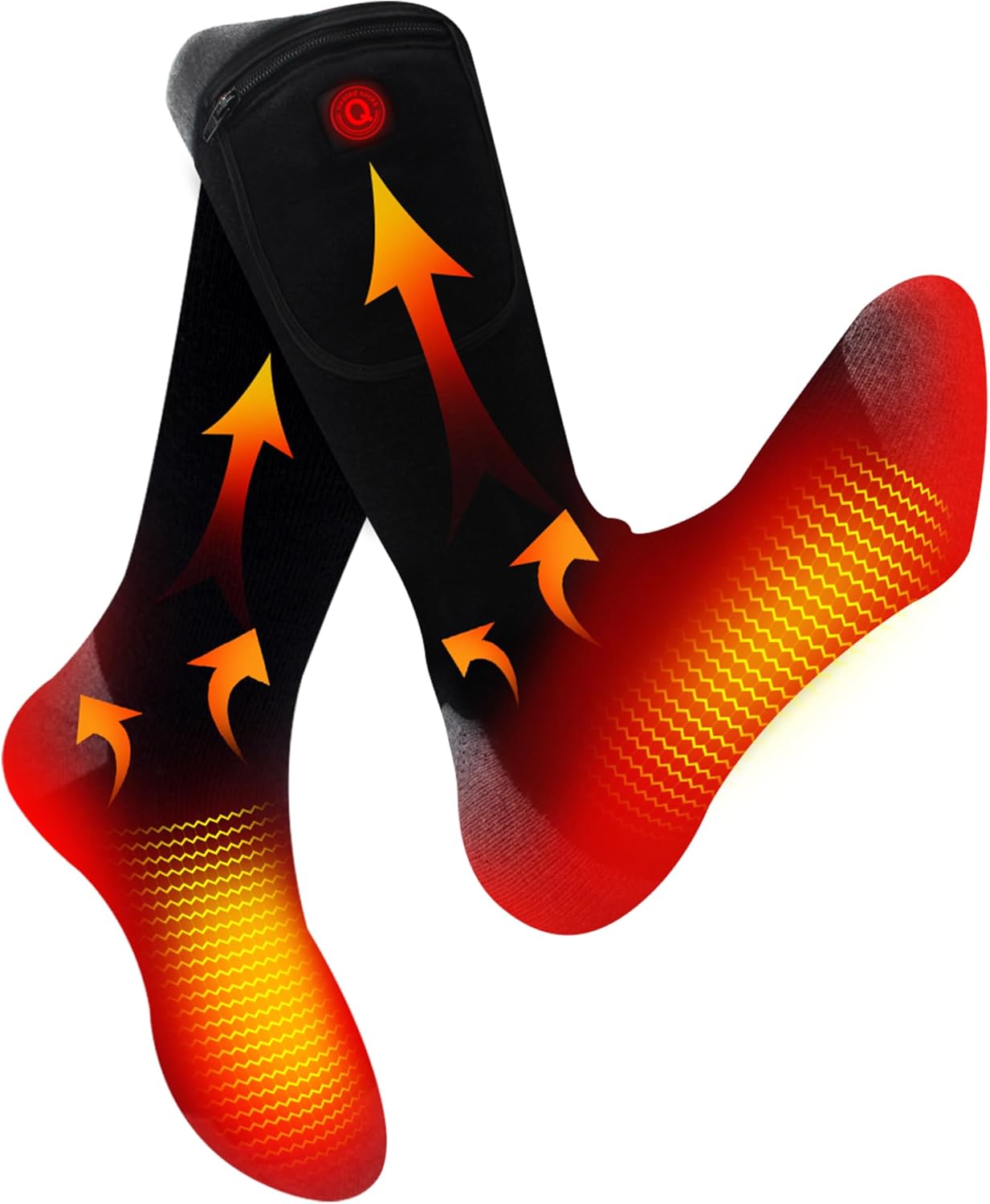 Rabbitroom Heated Socks for Men Women Upgraded 7.4V Rechargeable Electric Battery Socks Foot Warmer
