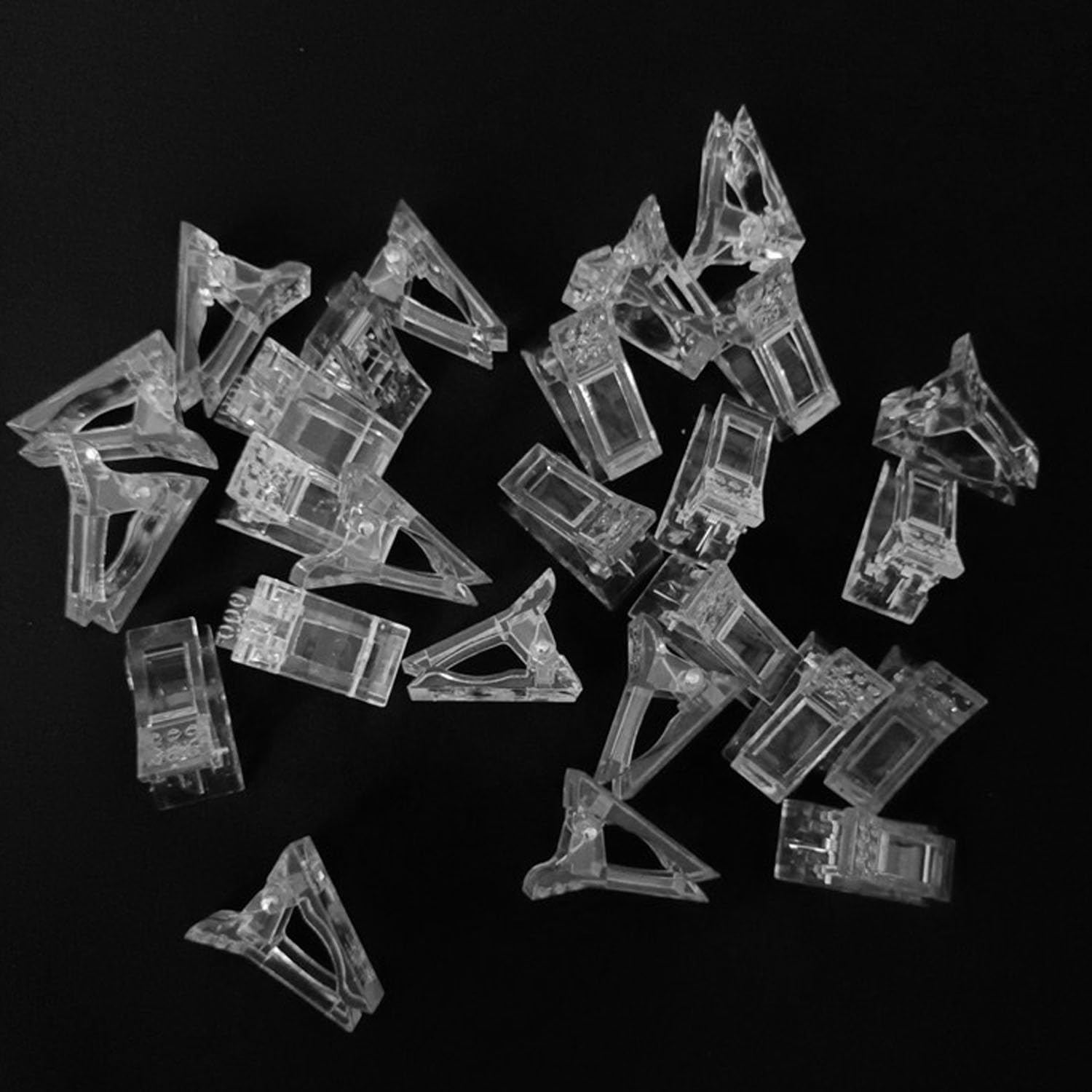 10 Pcs Pinces Ongles Transparentes, Pinces à Ongles en Gel, Clip à Ongles Cristal pour les Extensions d'Ongles et la Manucure (Blanc)